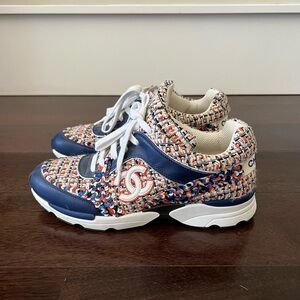 Chanel Sequin Tweed Sneakers size 38